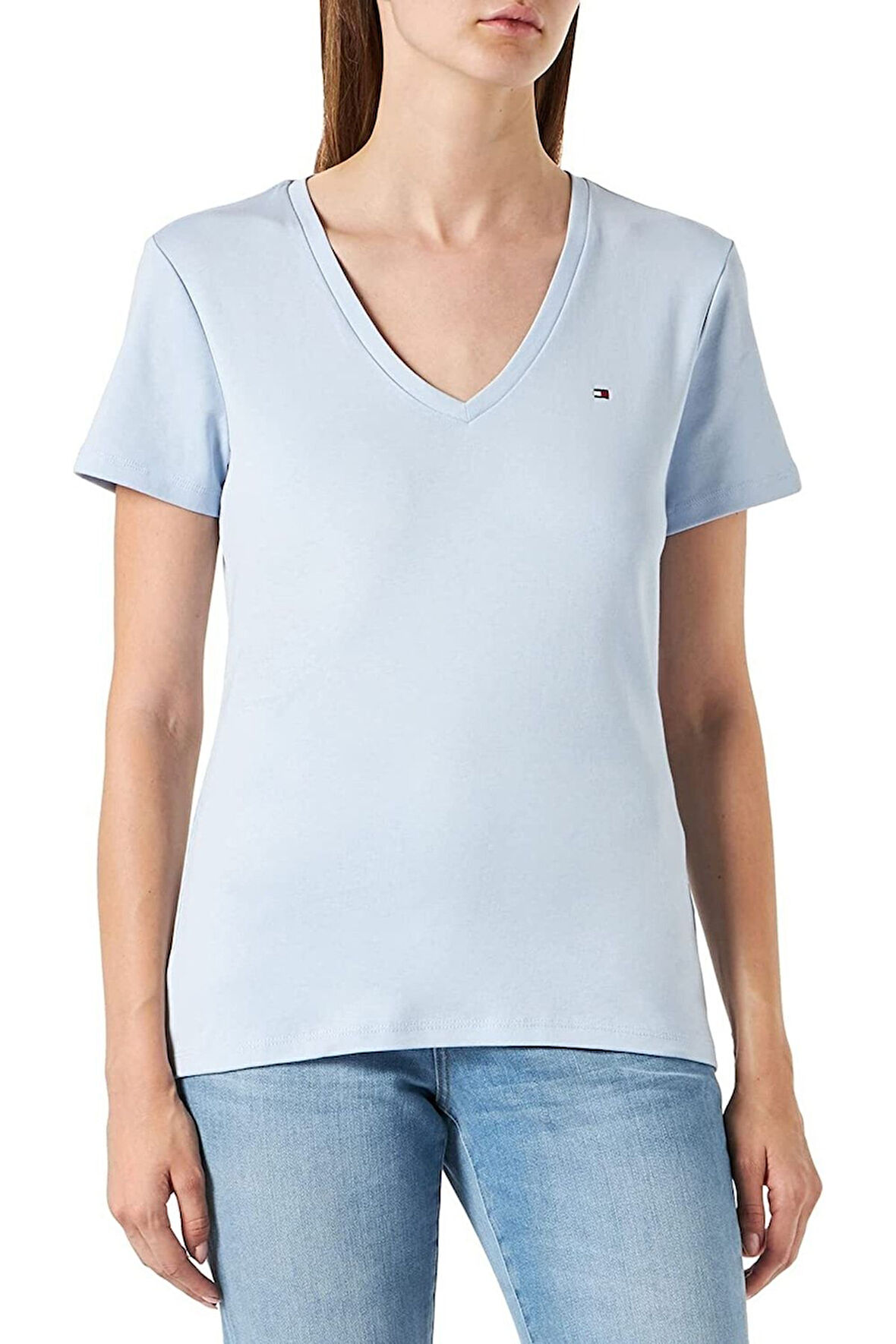Strıpe Slim Fıt V-neck T-shırt