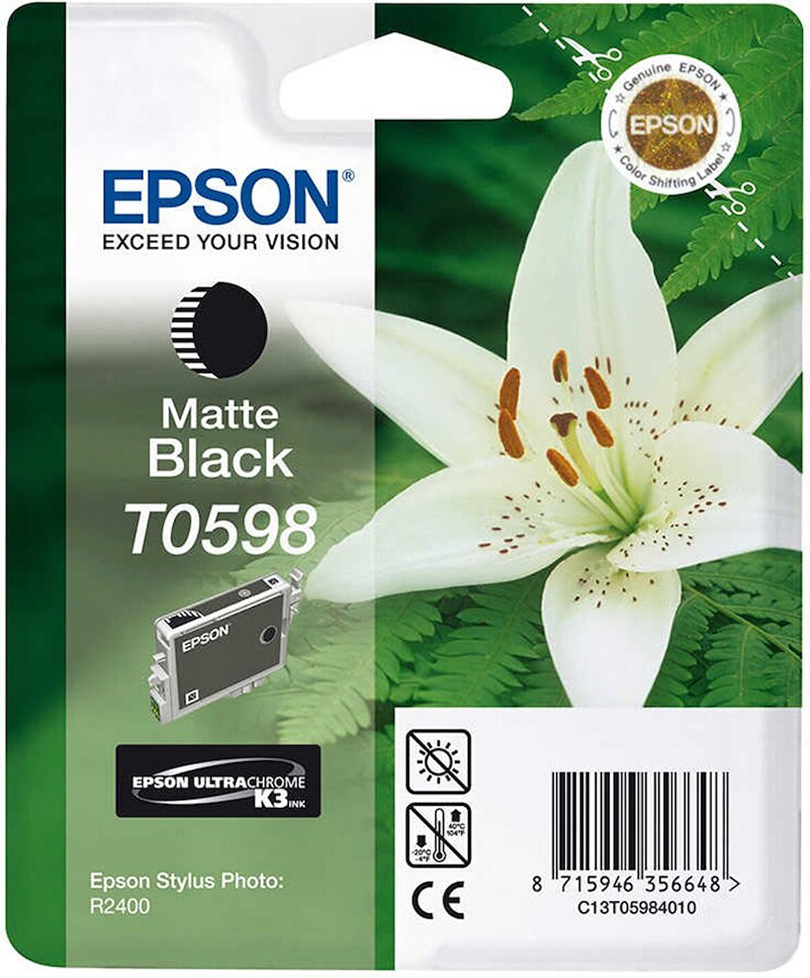 Epson T0598 C13T05984020 Mat Siyah Kartuş R2400