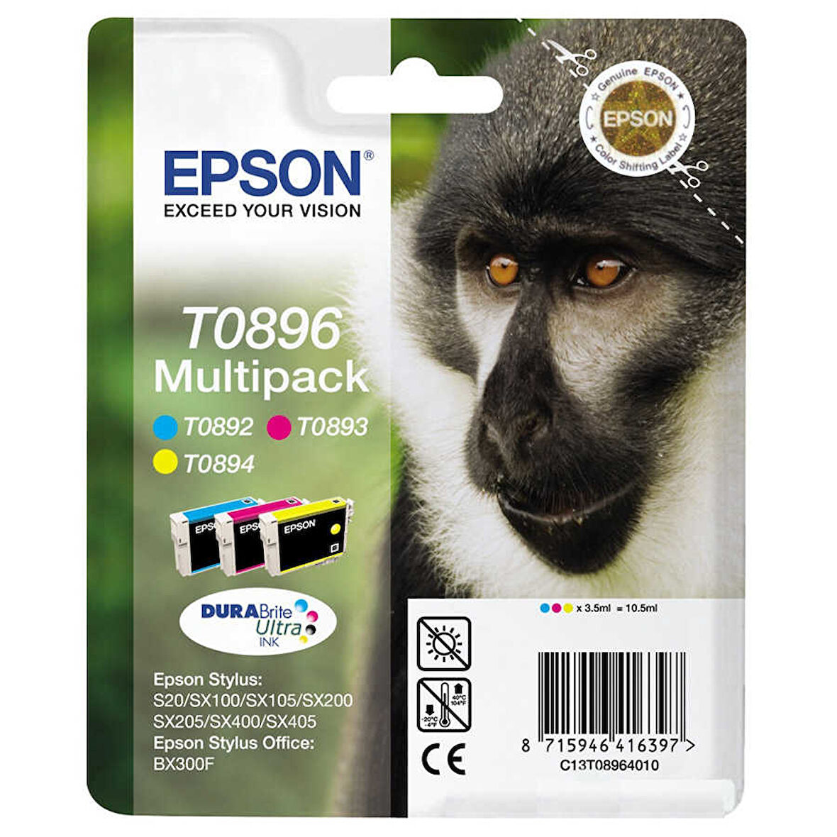 Epson T0896-C13T08964020 Renkli Orijinal Kartuş Paketi