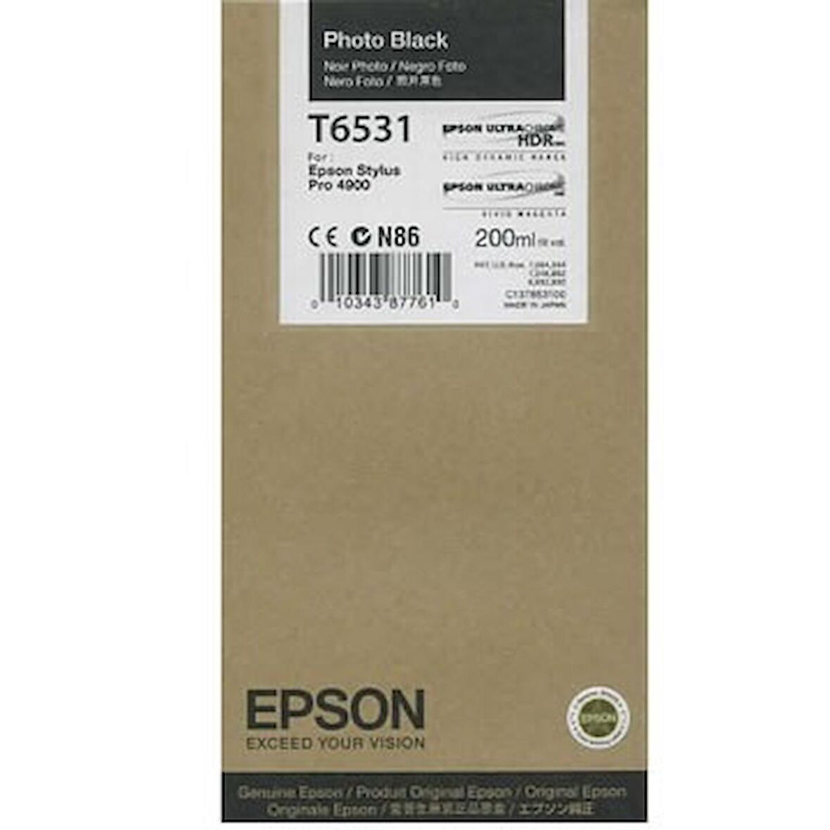 Epson T6531 C13T653100 Foto Siyah Kartuş