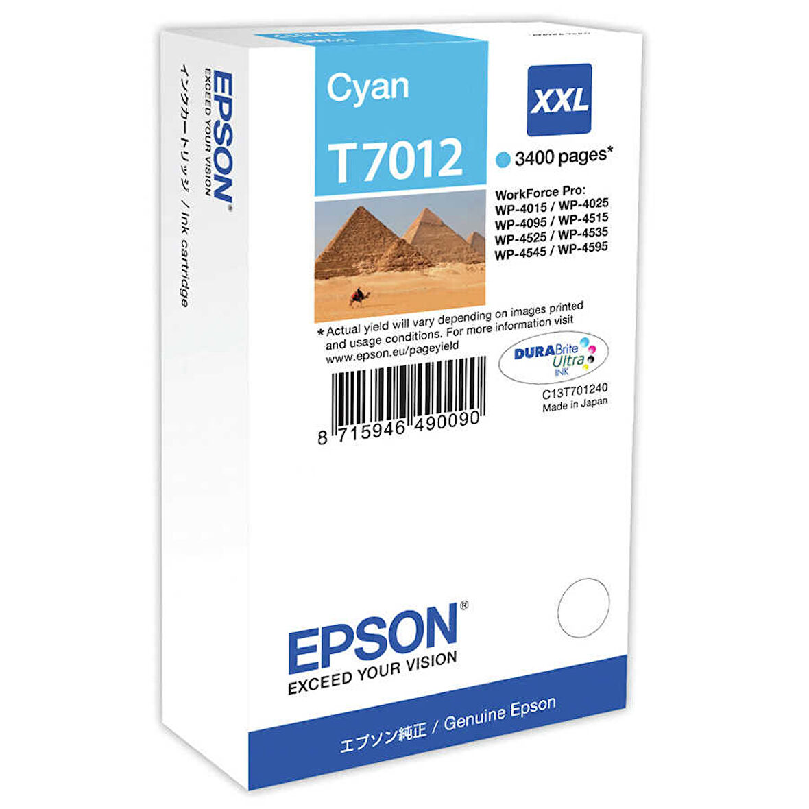 Epson T7012XXL-C13T70124010 Mavi Orijinal Kartuş