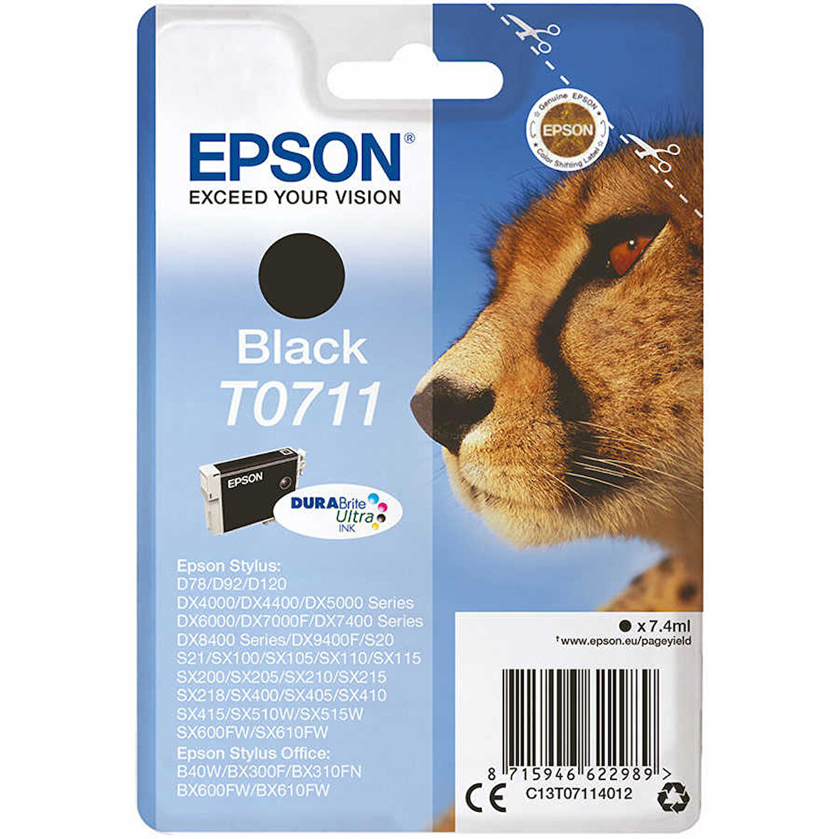 Epson T0711-C13T07114021 Siyah Orijinal Kartuş