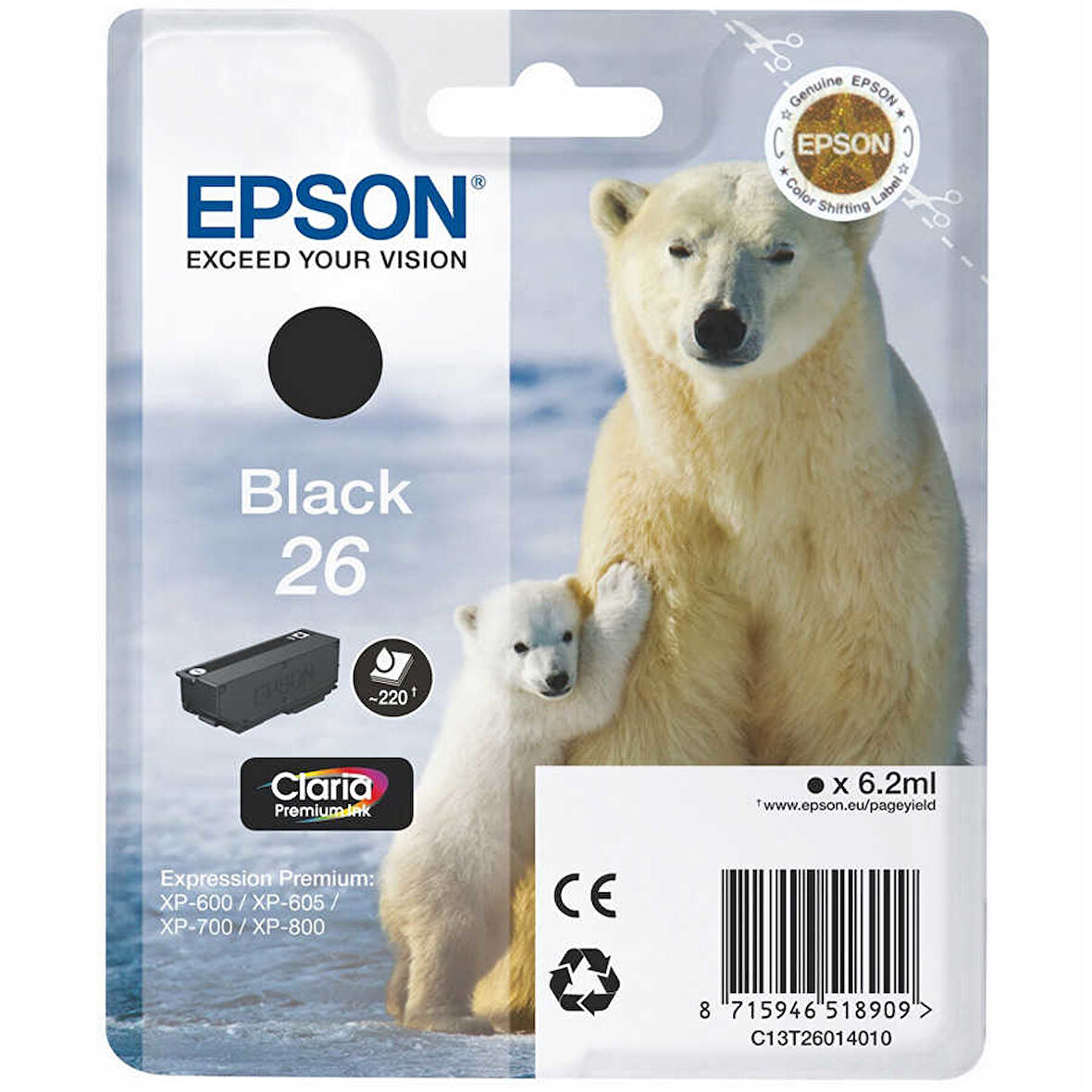 Epson 26-T2601-C13T26014020 Siyah Orijinal Kartuş