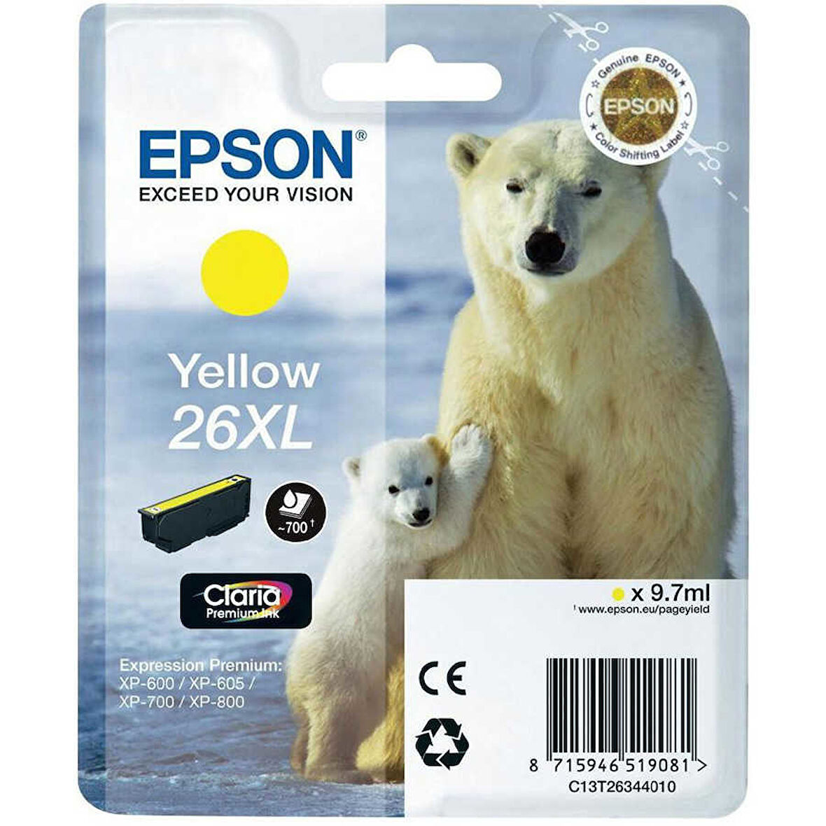 Epson 26XL-T2634-C13T26344020 Sarı Orijinal Kartuş