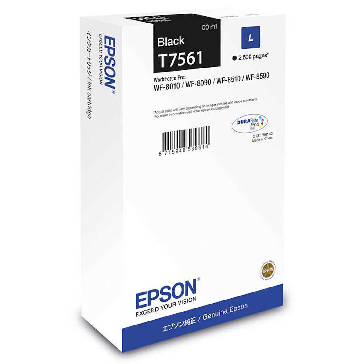 Epson T7561L Siyah Kartuş