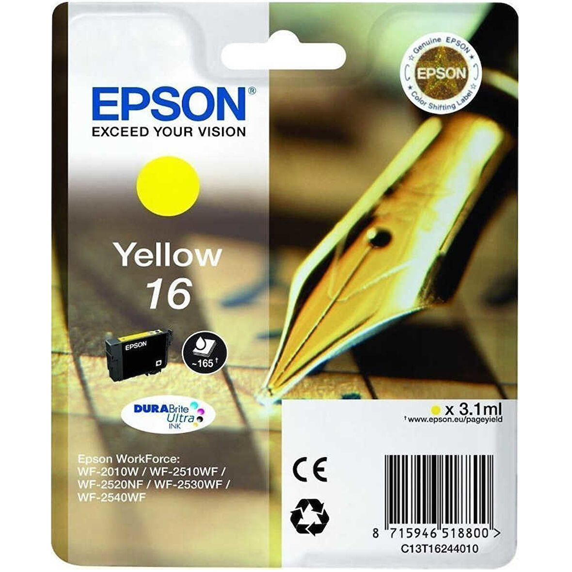 Epson 16-T1624-C13T16244020 Sarı Orijinal Kartuş