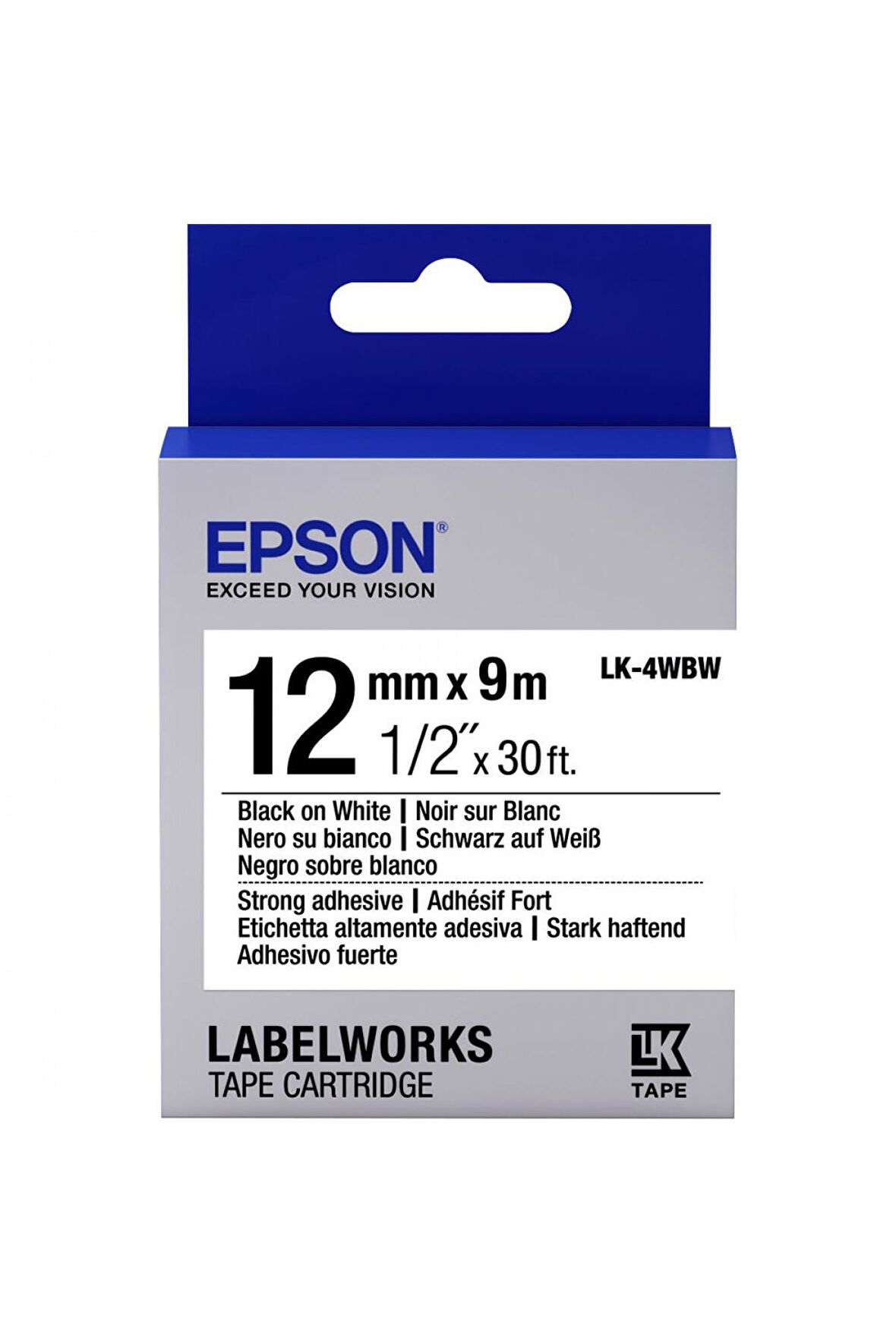 Epson LK-4YBVN  Siyah Üzeri Sarı 12MM 7Metre Etiket