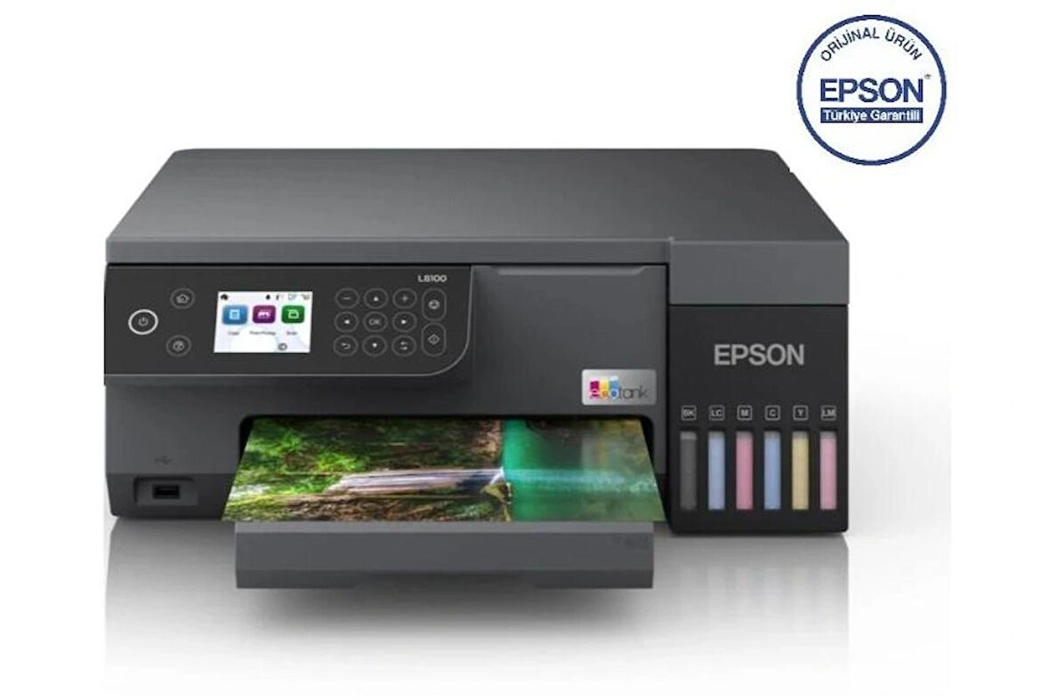 Epson EcoTank L8100 Wi-Fi + Tarayıcı + Fotokopi Renkli Çok Fonksiyonlu Tanklı Mürekkep Püskürtmeli Yazıcı