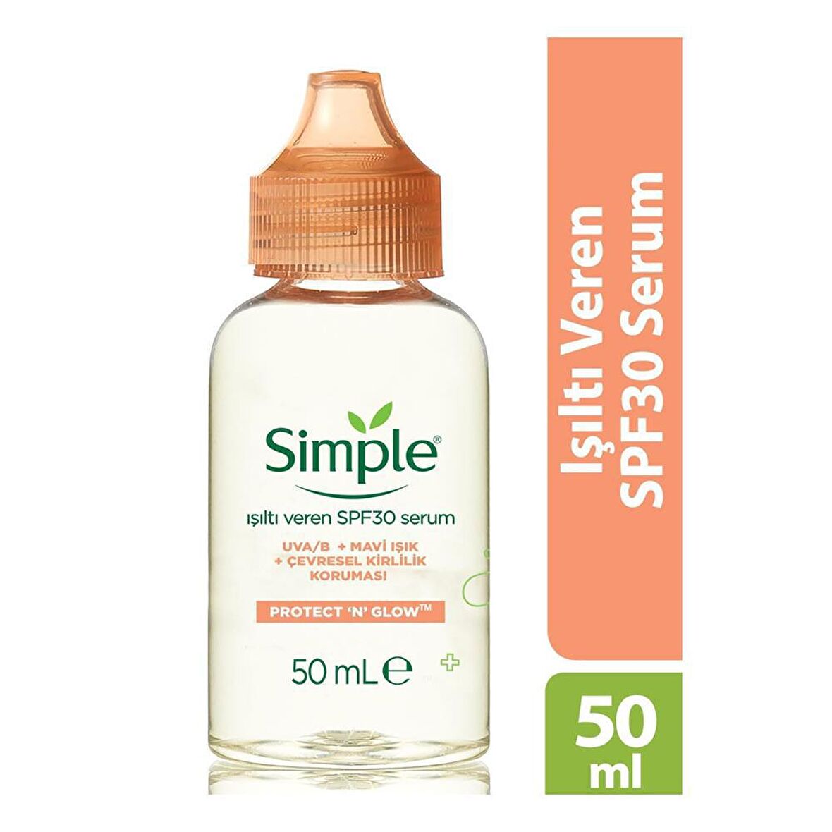 Simple Tüm Cilt Tipleri İçin Su Bazlı Yağsız SPF30 Nemlendirici Yüz Bakım Serumu 50 ml