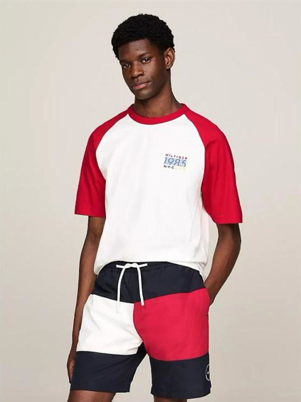 Pamuklu raglan kol relaxed Team Graphic T-Shirt