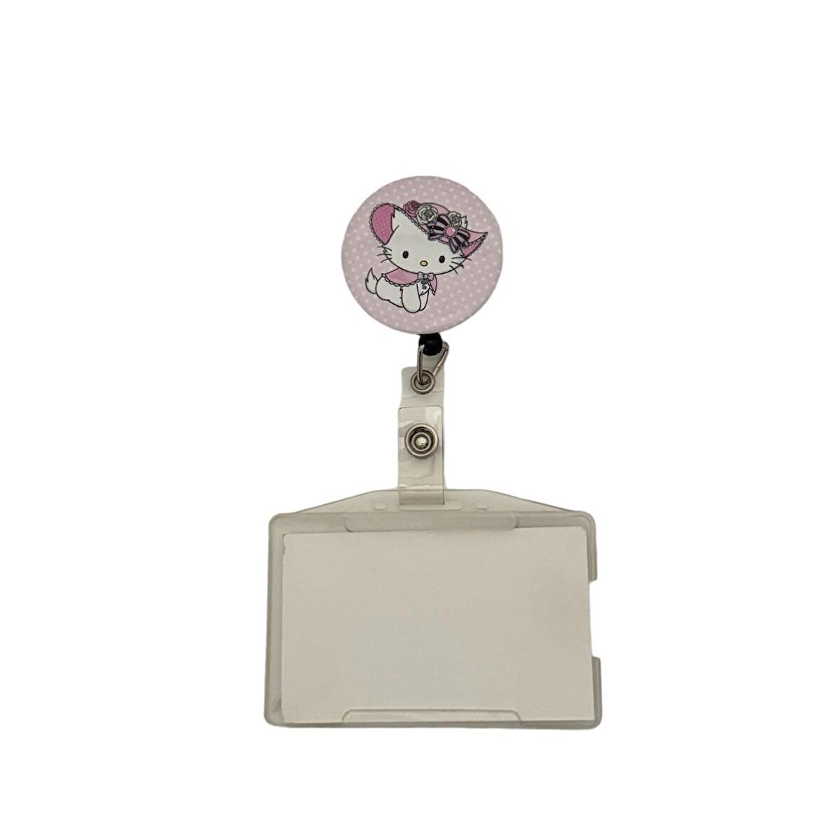 Hello Kitty Temalı Metal Yoyo Kartlık Yoyo Yaka Kartlığı