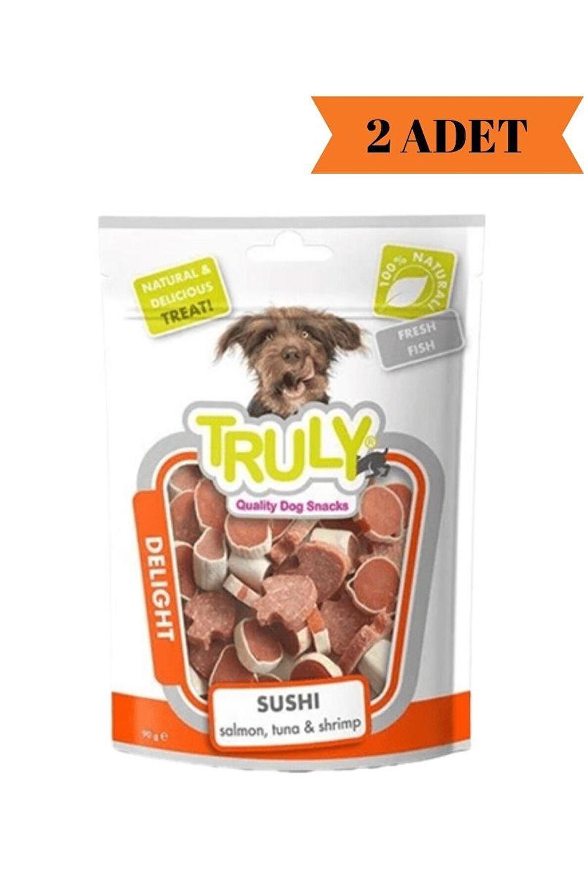 Truly Delight Sushi (Somon,Ton Balıklı ve Karidesli) Yumuşak Köpek Ödül Maması 90 Gr x 2 Adet