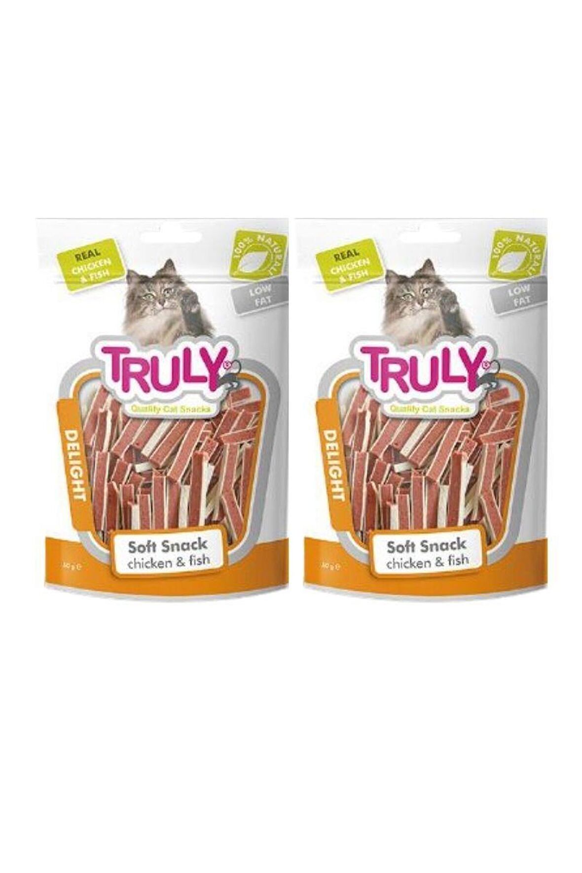 Truly Delight Soft Snack Yumuşak Tavuk & Balık Sandiviç  Kedi Ödül Maması 50 Gr x 2 Adet