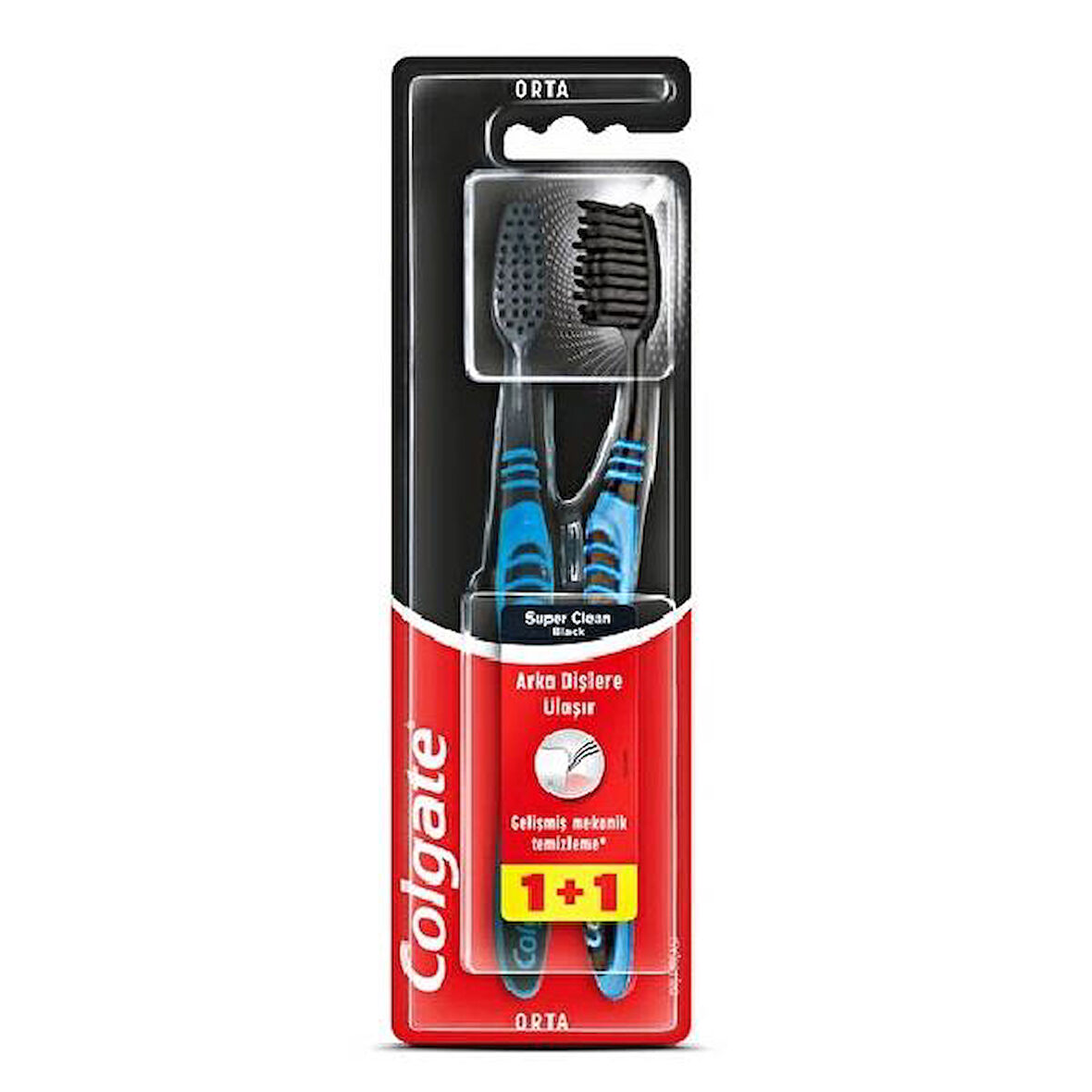 Colgate Super Clean Black 1+1 Diş Fırçası Orta