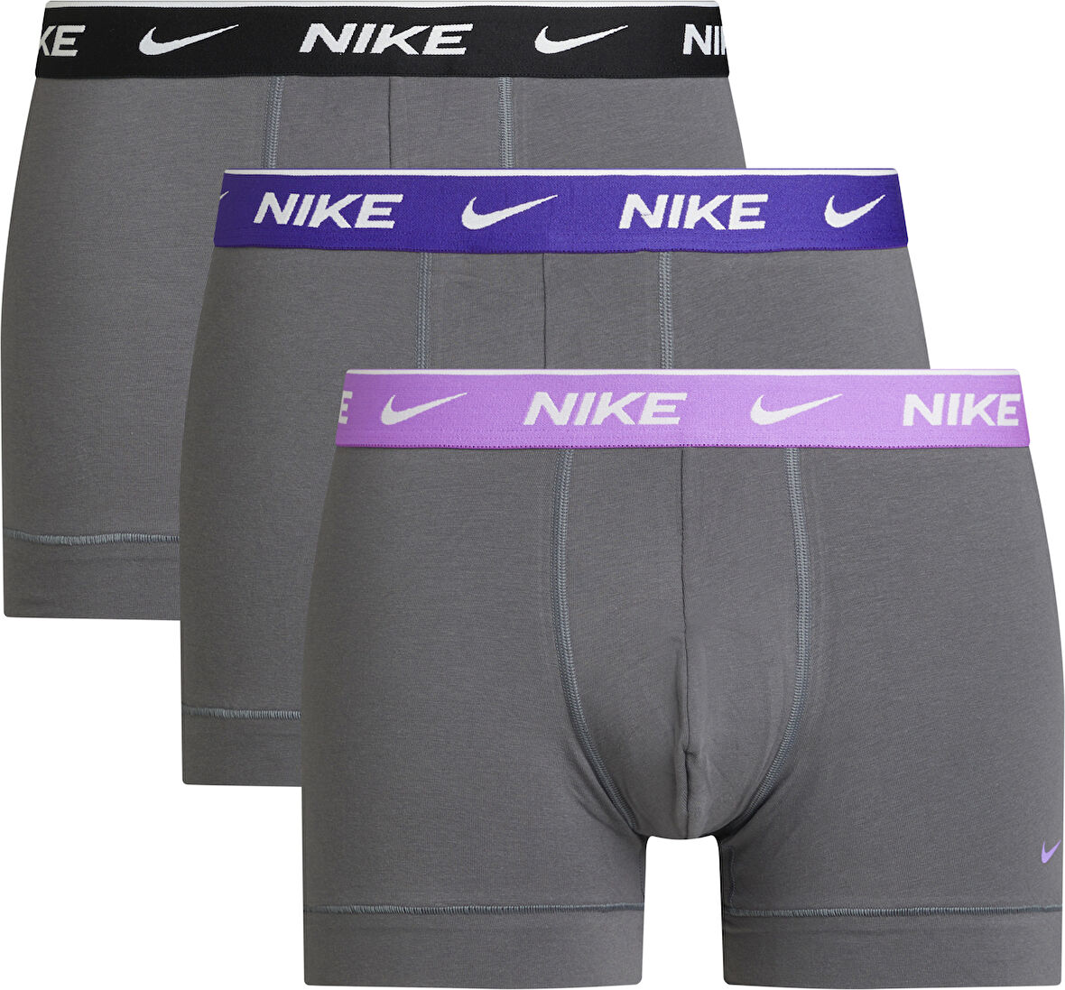 Erkek Nike Marka Logolu Elastik Bantlı Günlük Kullanıma Uygun Gri Boxer 0000KE1008-HX1