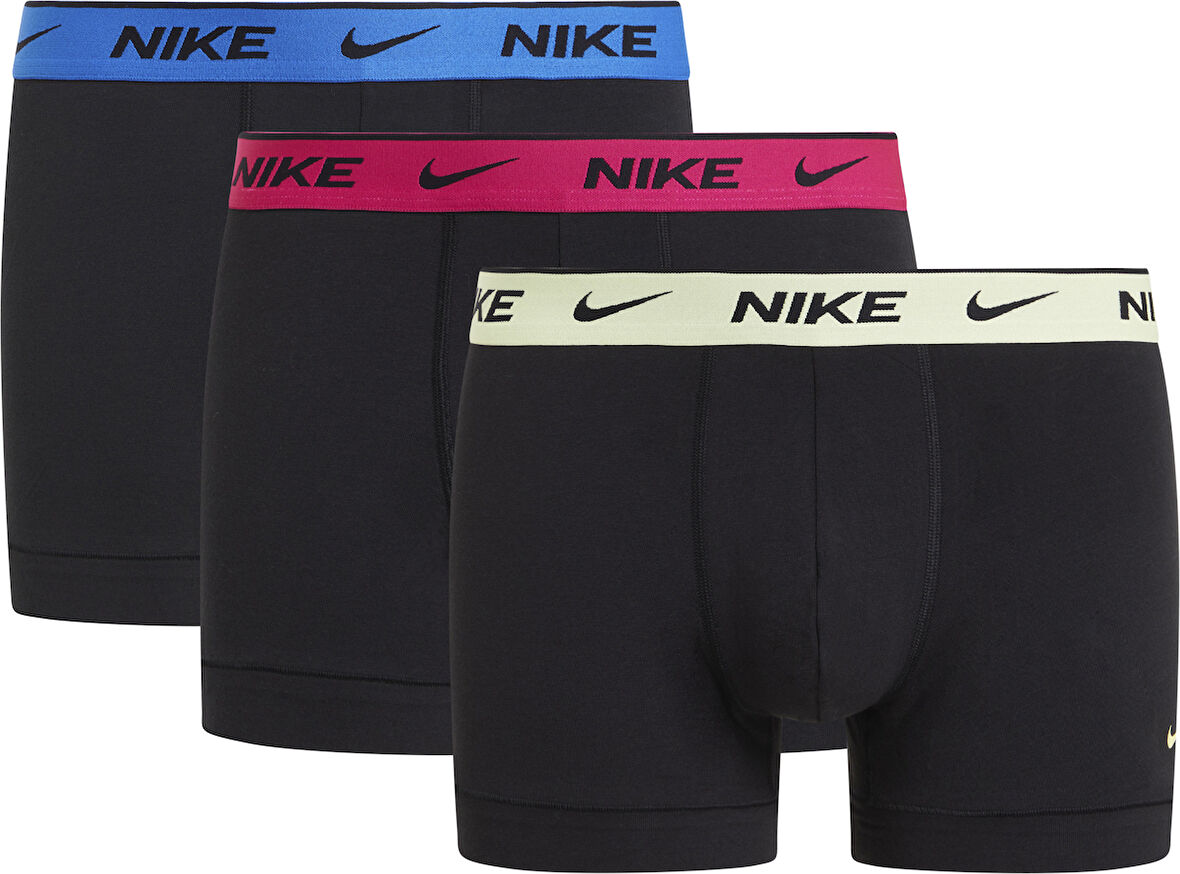 Erkek Nike Marka Logolu Elastik Bantlı Günlük Kullanıma Uygun Ssiyah Boxer 0000KE1008-MT3