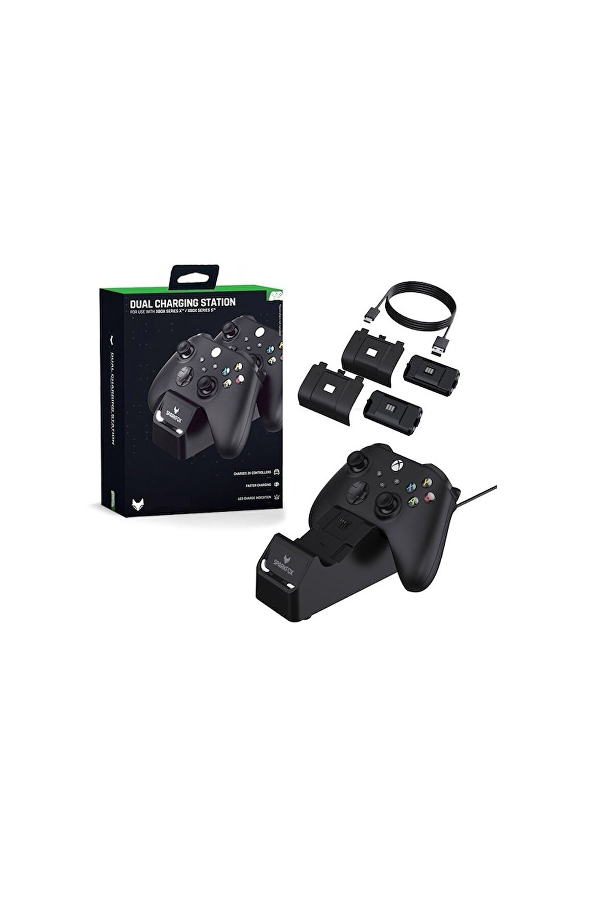 W20x504-01 Sparkfox Xbox Series X-series S 1100mah Joystick Pil Şarj Stand