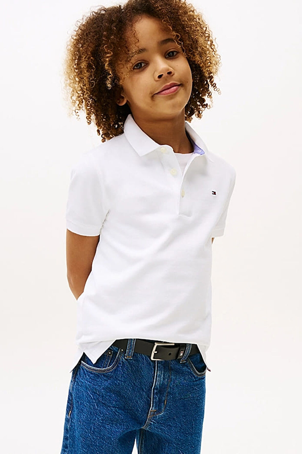 Erkek Çocuk Th Pamuklu Polo T-Shirt - Beyaz | 8 Yaş