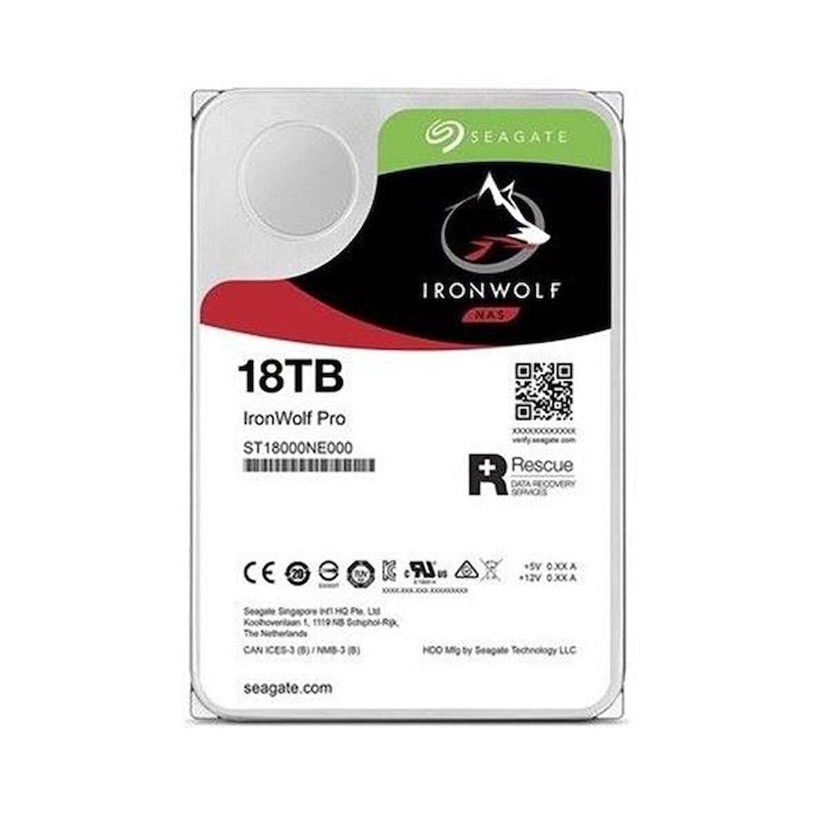 Seagate Ironwolf Pro New ST18000NT001 Sata 3.0 7200 RPM 3.5 inç 18 TB Harddisk