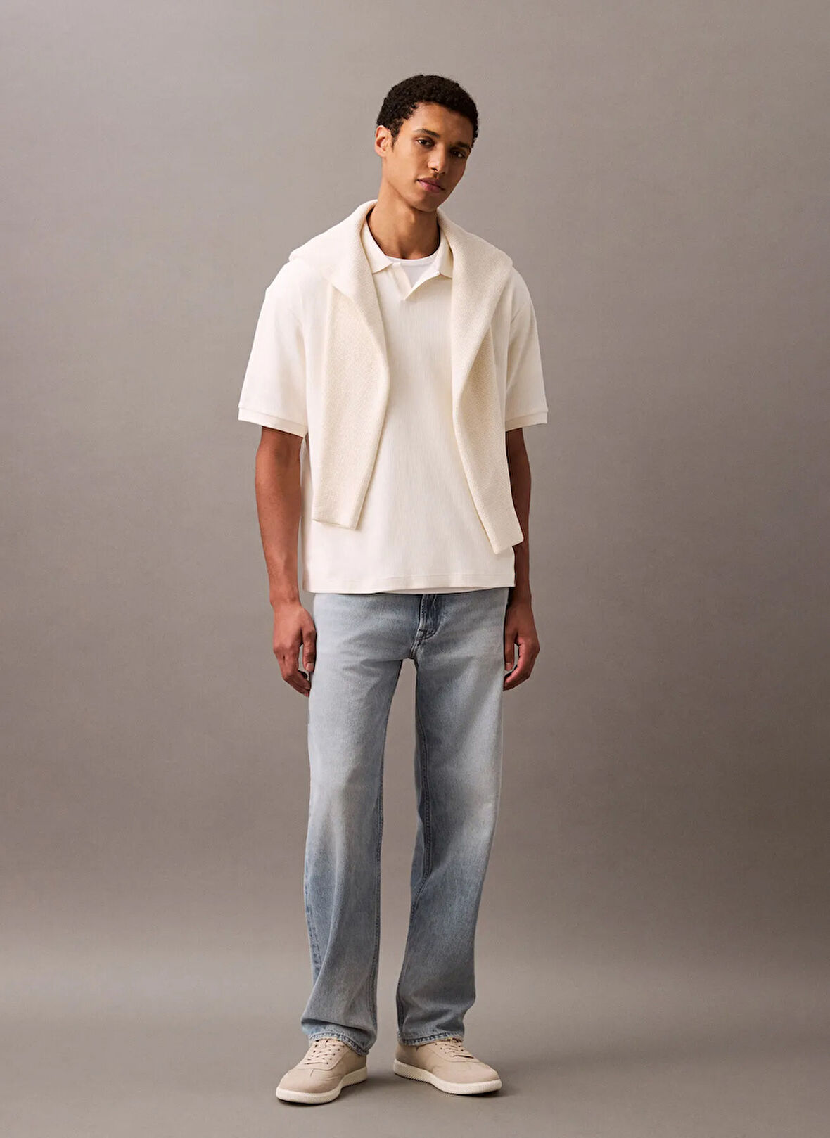 Calvin Klein Jeans Polo T-, XL, Açık Gri