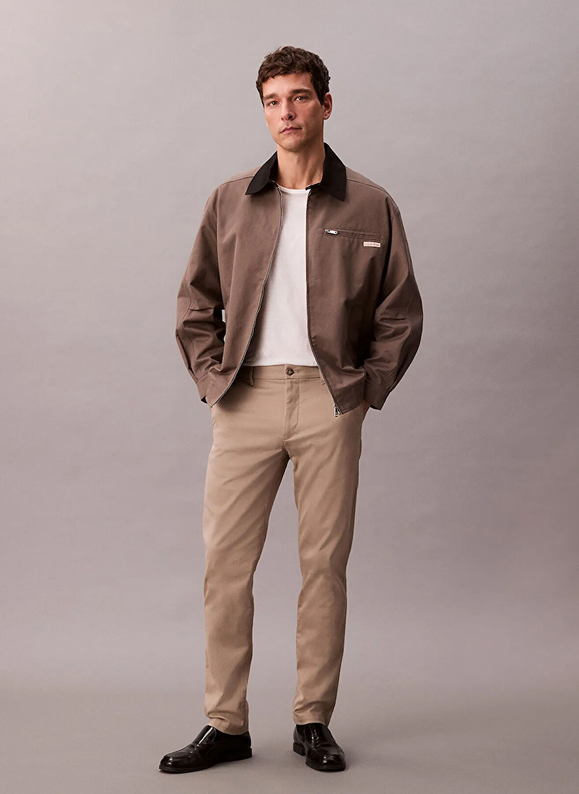 Calvin Klein Normal Bel Normal Paça Normal Kahve Erkek Pantolon LV040EM633RAK_SLIM COTTON STRETCH C