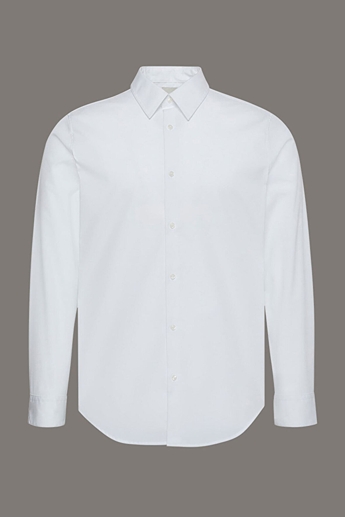 Erkek Slim Fit Supima Pamuklu Klasik Gömlek - Beyaz | L