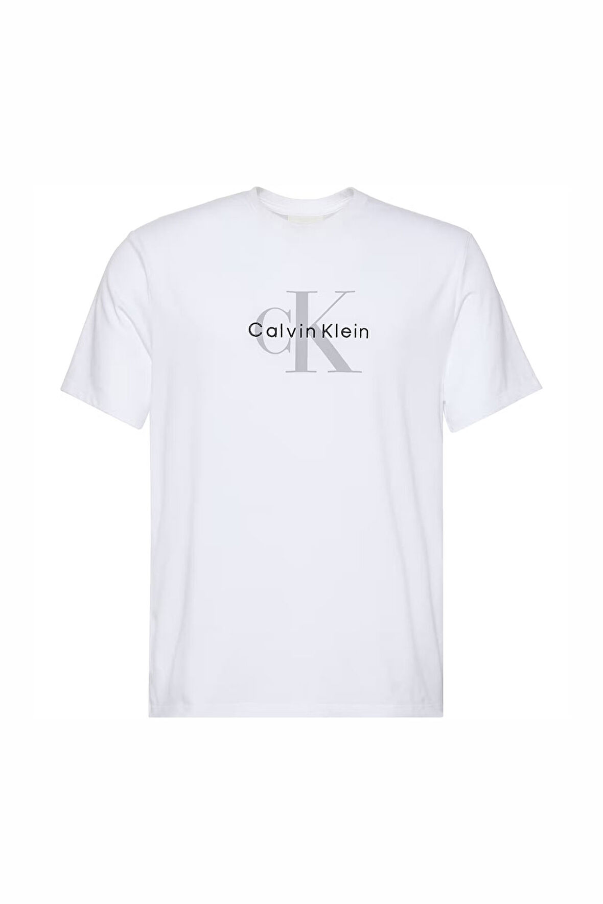 Erkek Logolu Slim Fit Kısa Kollu Pamuklu T-Shirt - Beyaz  | S