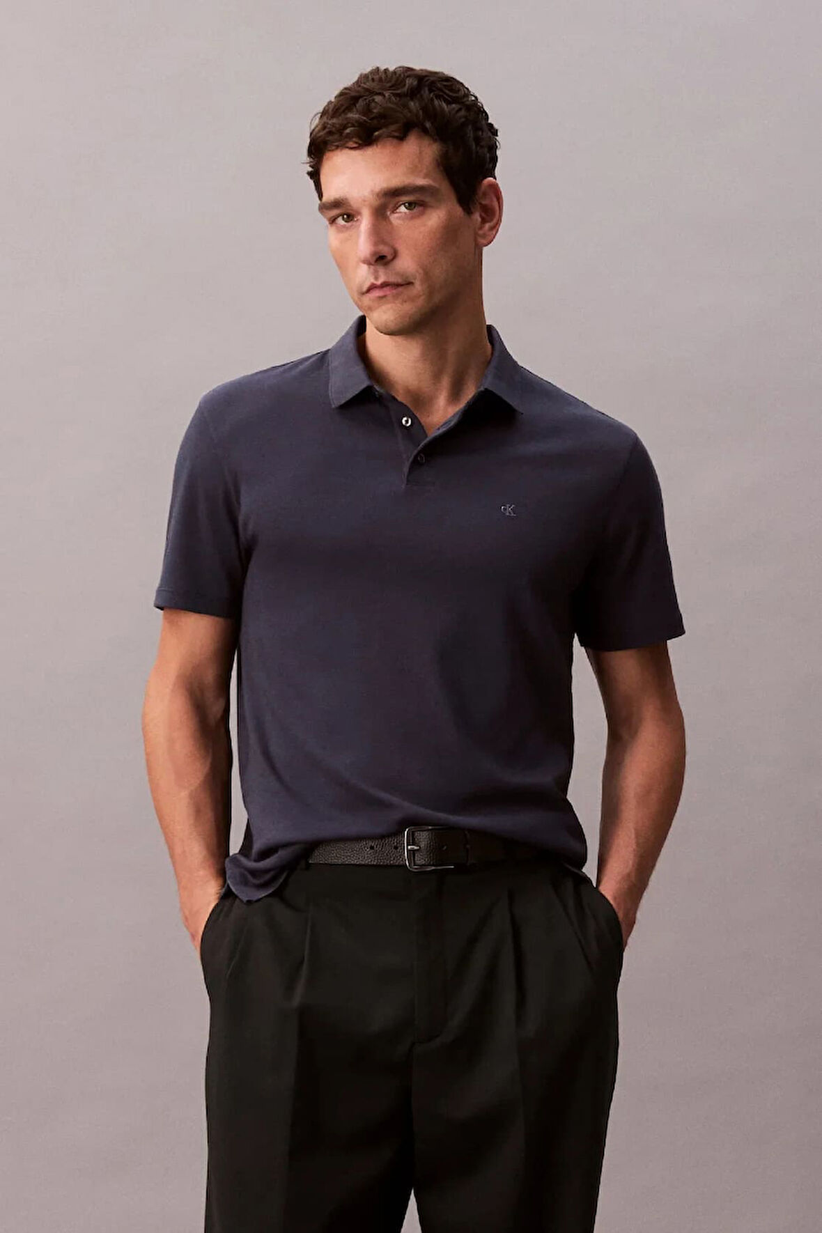 Erkek Regular Fit Monogram Nakışlı Polo T-Shirt - Lacivert | M