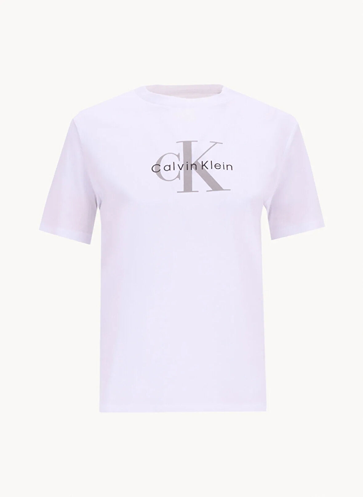 Calvin Klein Jeans Bisiklet Yaka Düz Beyaz Kadın T-Shirt LV047B864GYAA