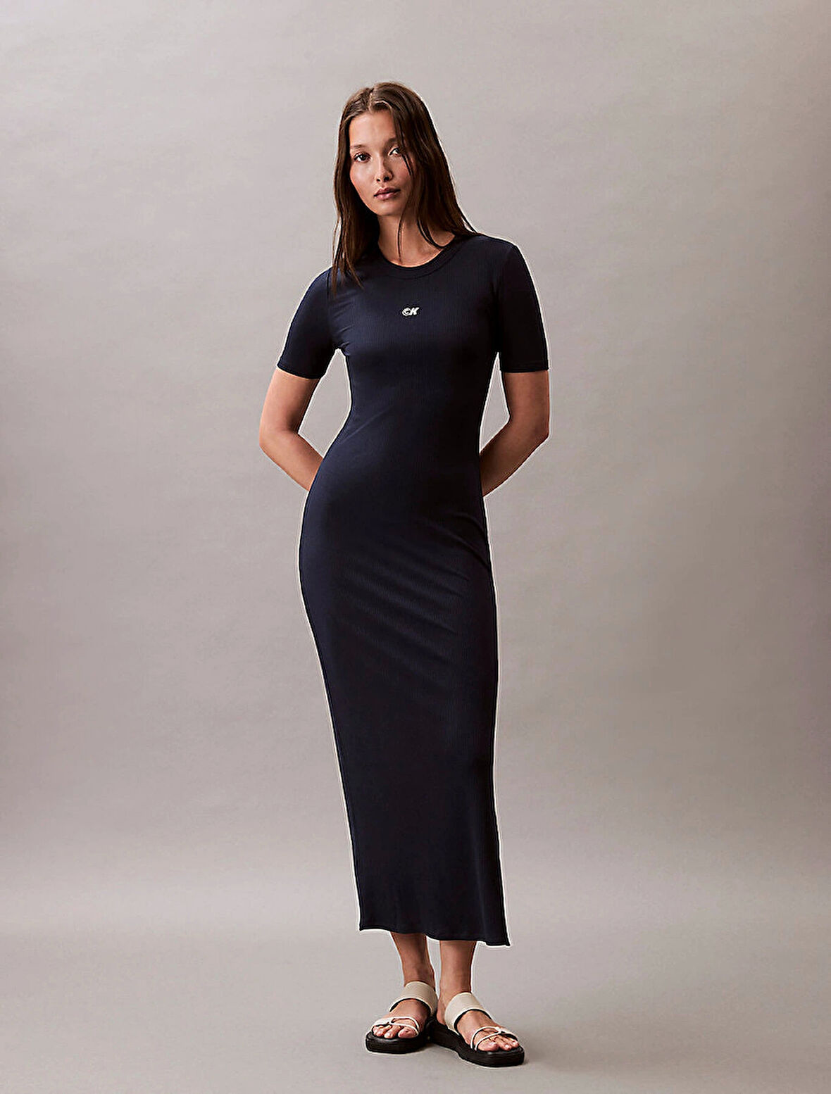 Calvin Klein Jeans Rib Kadın Mavi Elbise LV044C902G-CEF