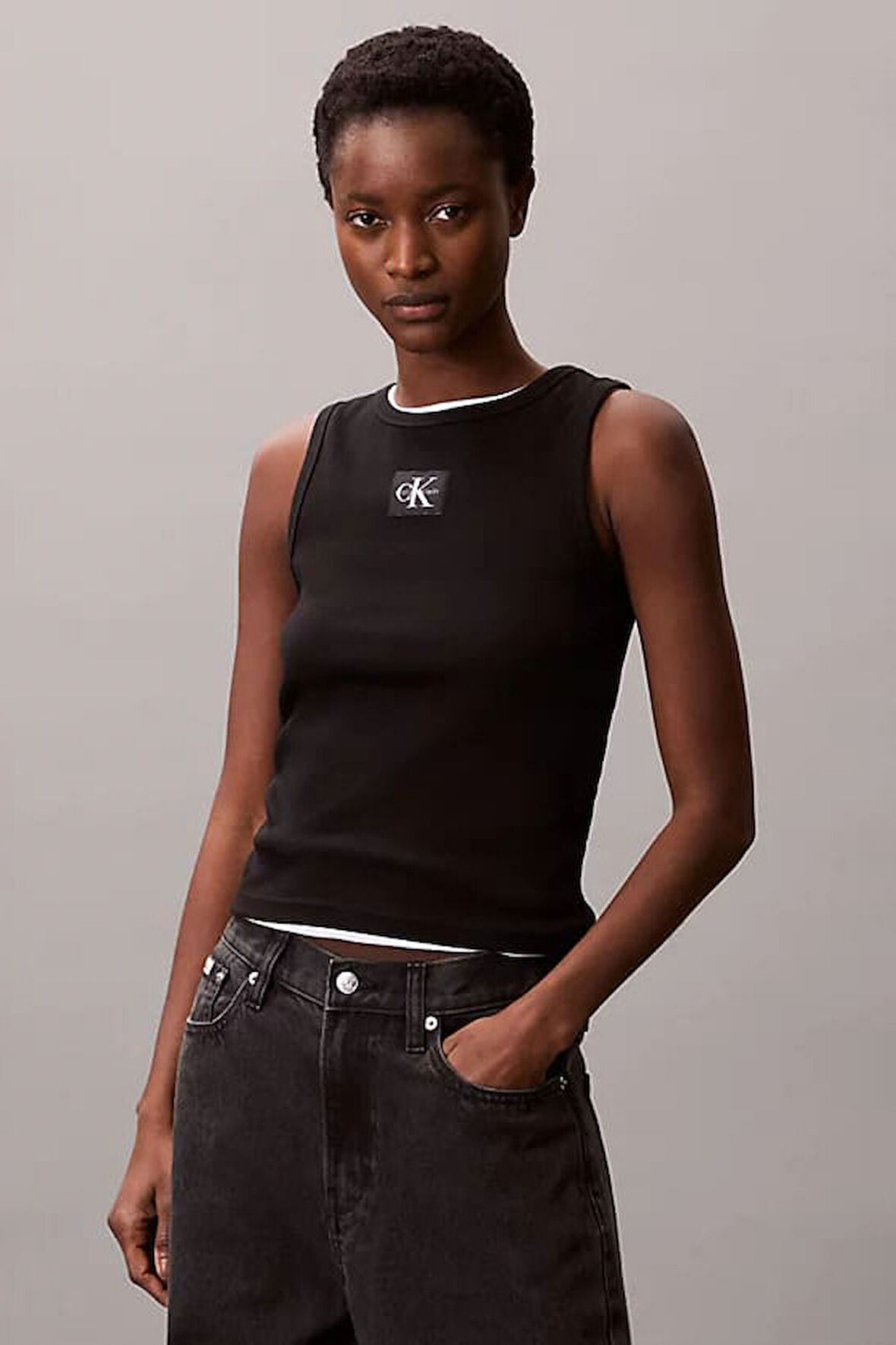 Kadın Regular Fit Fitilli Dokuma Etiketli T-Shirt - Siyah | S