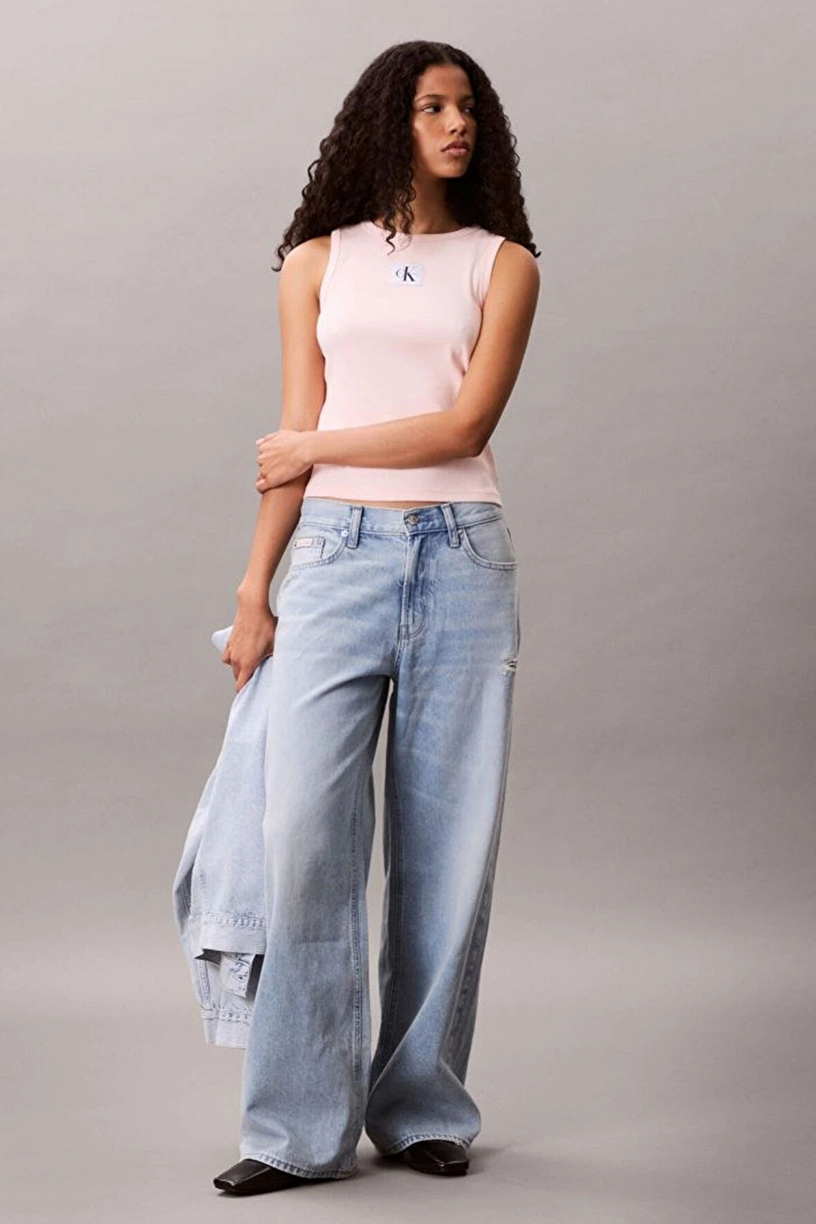 Calvin Klein Jeans Kadın Etiketli Pamuklu Fitilli Pembe Bluz LV047C201G-VI7