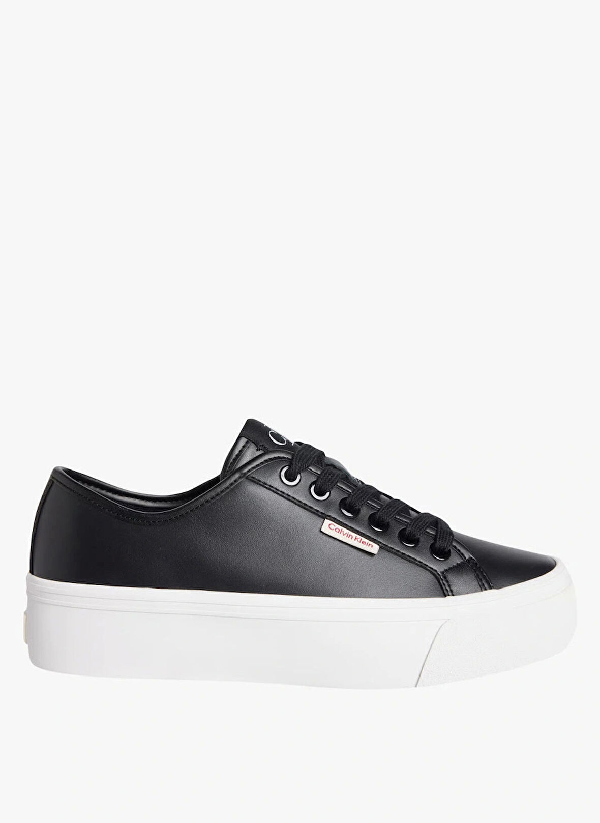 Calvin Klein Jeans Kadın Deri Düz Platform Siyah Sneaker YW0YW01886-BEH