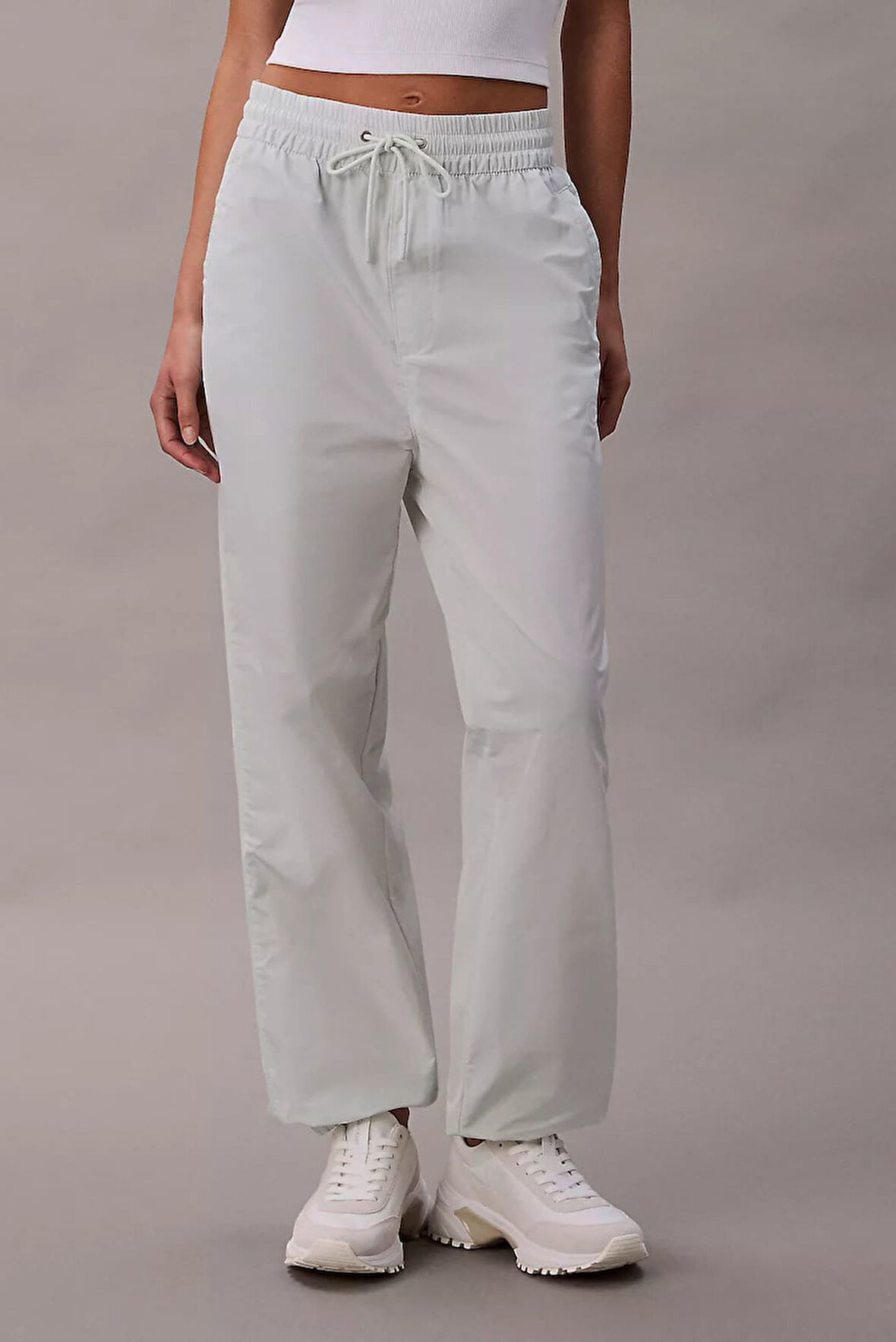 Kadın Pull On Logo TAM Kalıp Büzgülü Bel Jogger Pantolon - Su Yeşili | L