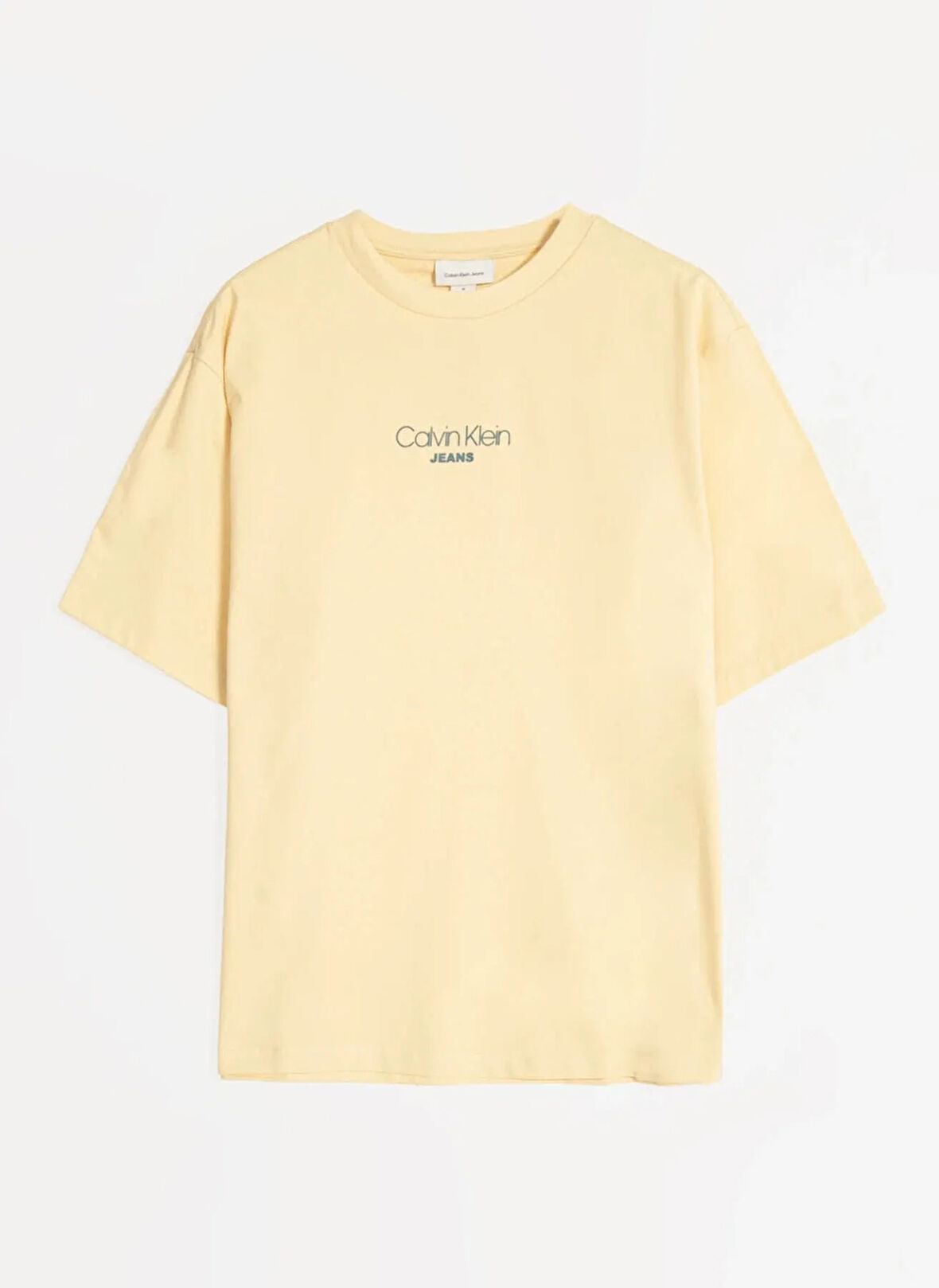 Calvin Klein Jeans Bisiklet Yaka Baskılı Sarı Erkek T-Shirt LV04RC851GRM9 SS 16S RLXD FIT CKJ G