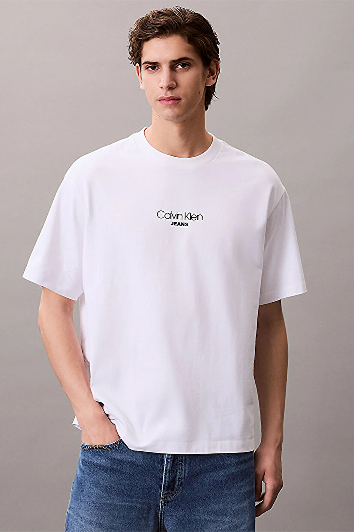 Calvin Klein Erkek Tişört-LV04RC851GWHITE