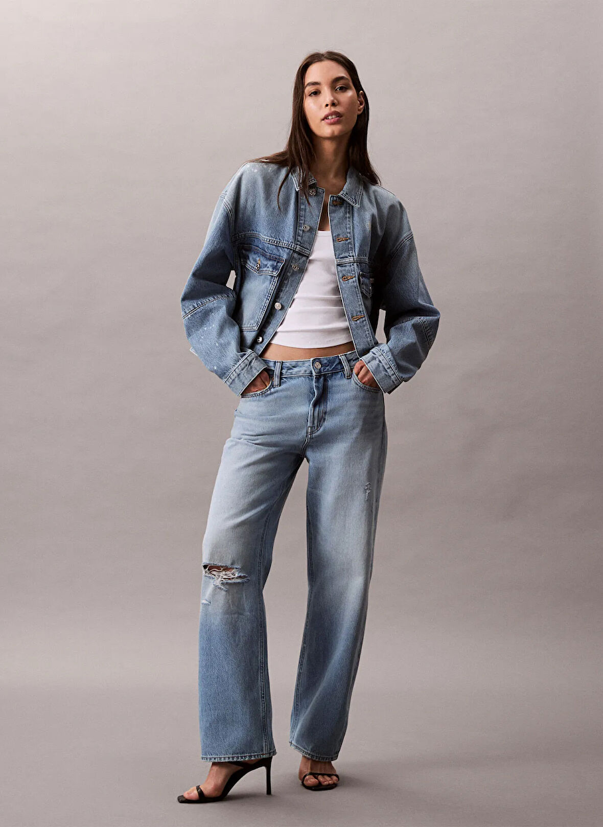 Calvin Klein Jeans Standart Mavi Kadın Ceket LV047C730GX0N
