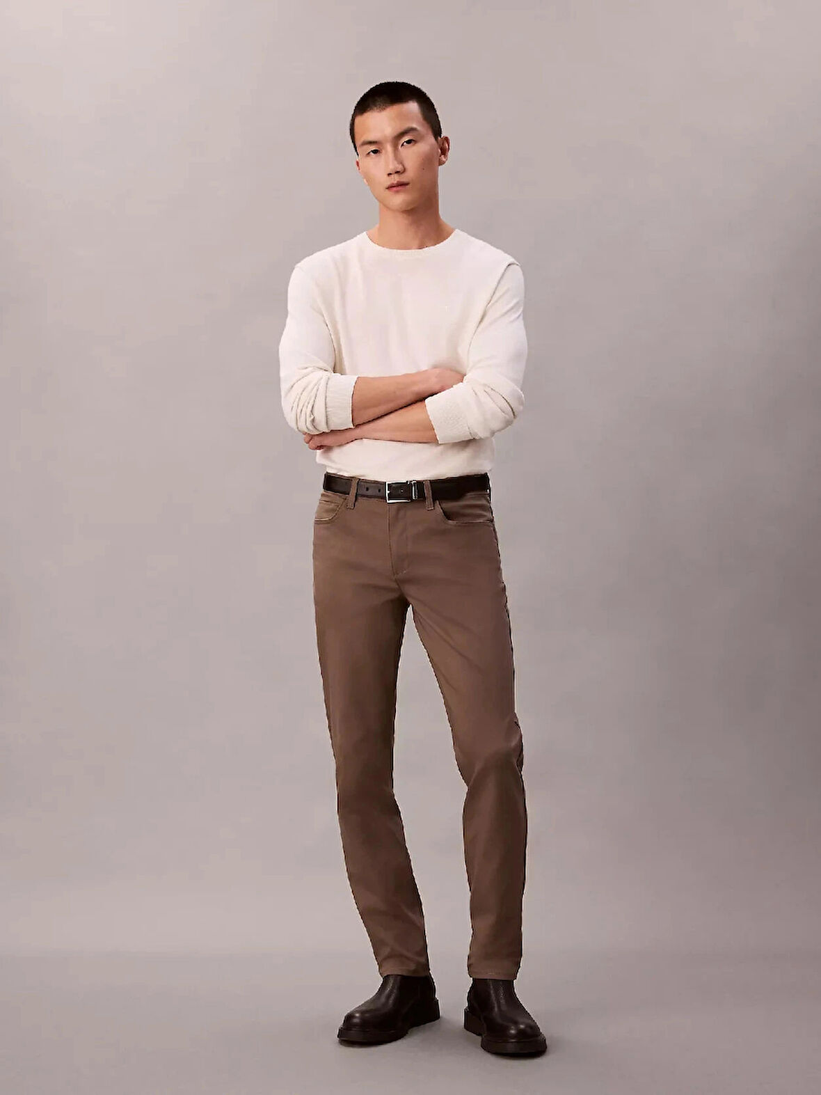 Calvin Klein Stretch 5Pkt Pant Erkek Gri Pantolon LV040VM614-PDK