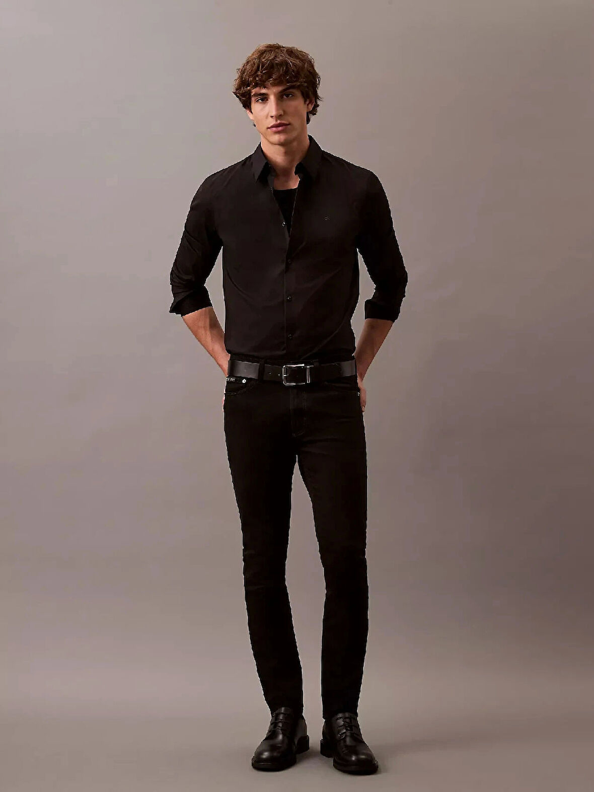 Calvin Klein LS SOLID STRETCH SLIM SHIRT ERKEK Gömlek LV04LB145G-UB1