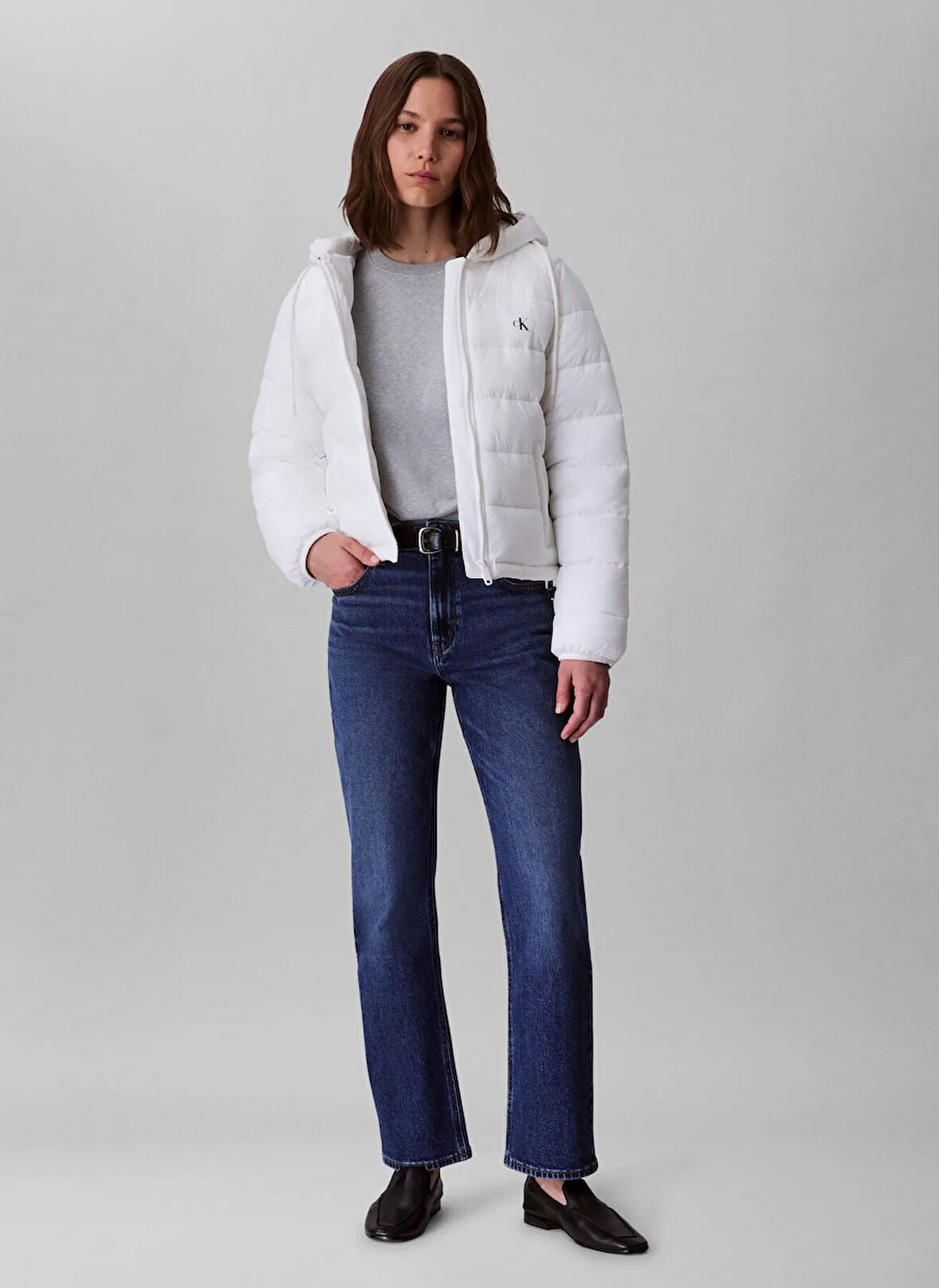 Calvin Klein Jeans Standart Beyaz Kadın Ceket LV047C521GHW6