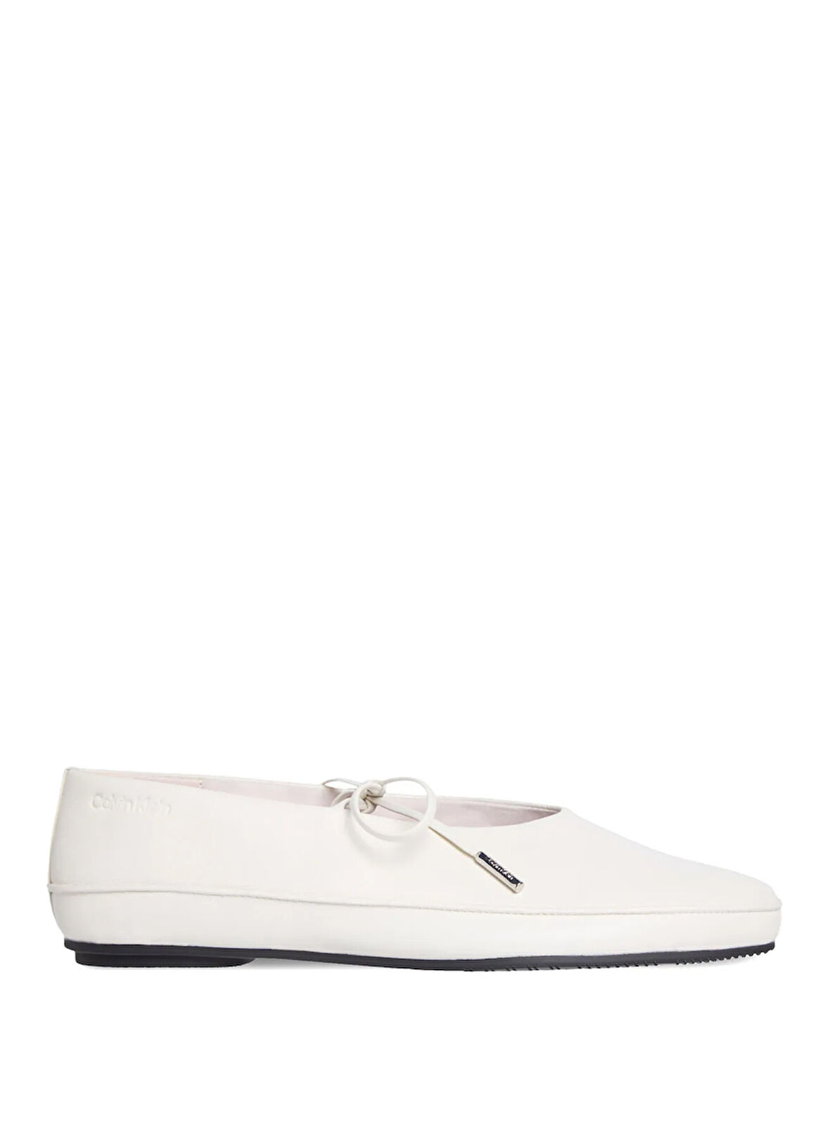 Calvin Klein Deri Beyaz Kadın Babet HW0HW02656