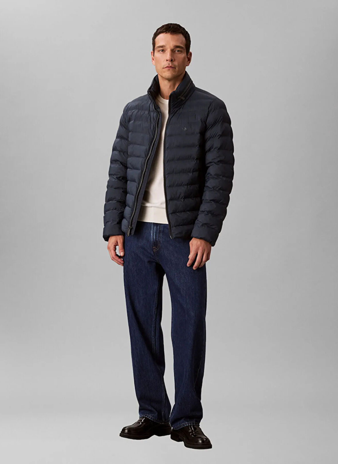 Calvin Klein Jeans Lacivert Erkek Mont LV04RC511GPPK LS NYLON LT WT HOODED