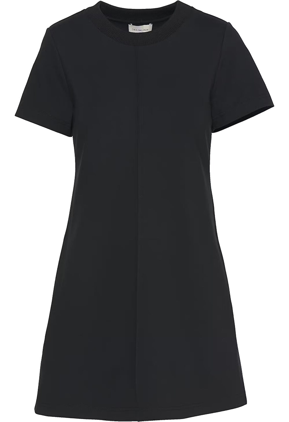 CALVIN KLEIN Kadın Marka Etiketli Bisiklet Yaka Ve Kısa Kollu Şık Görünüşlü Günlük Kullanıma Uygun Siyah Elbise LV047C241G UB1