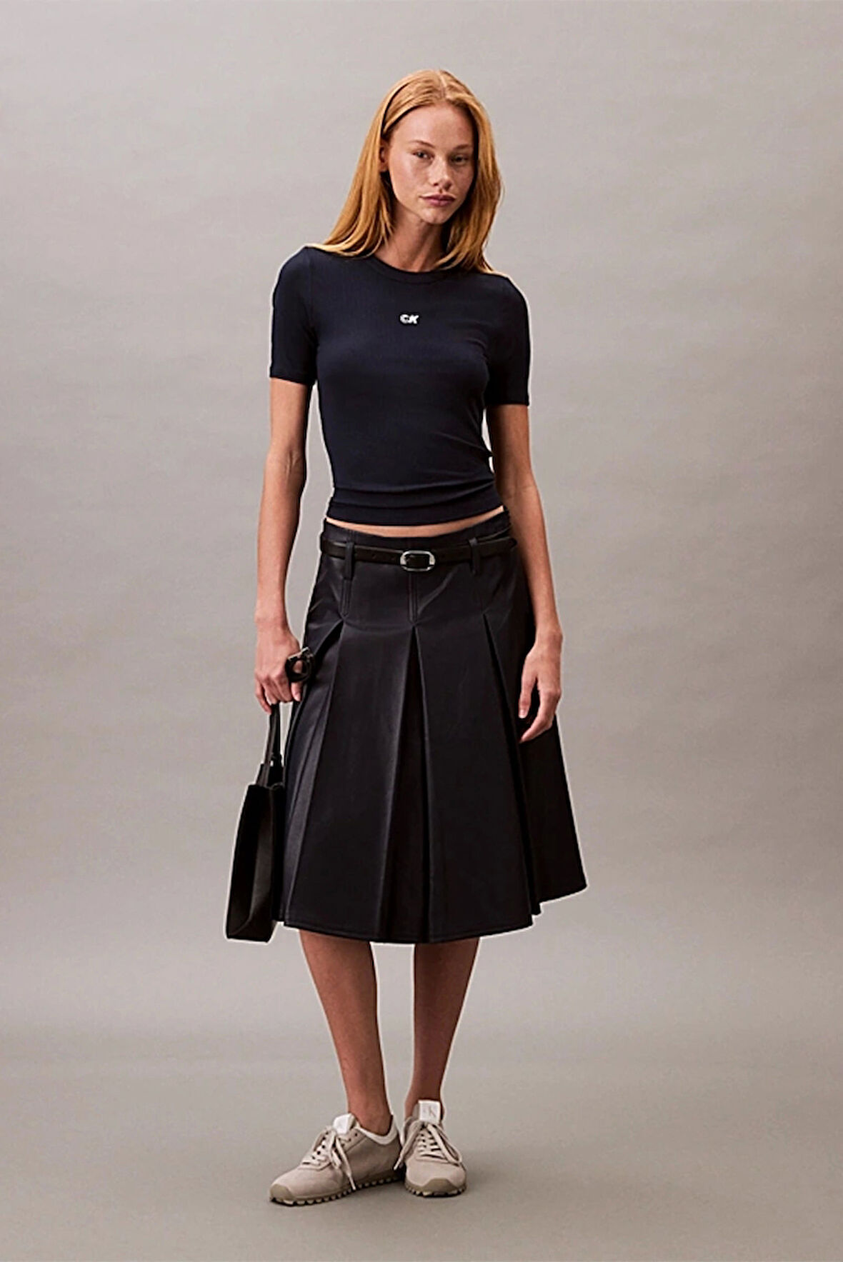 Calvin Klein Jeans Kadın Modal Fitilli Mavi T-shirt LV044C901G-CEF