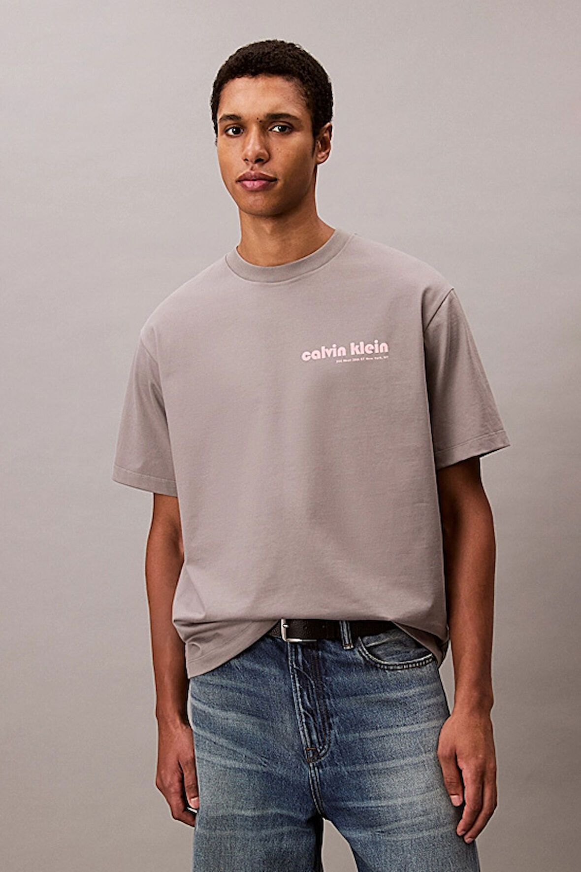 Erkek Relaxed Fit Bauhaus Grafik Baskılı T-Shirt - Gri | M