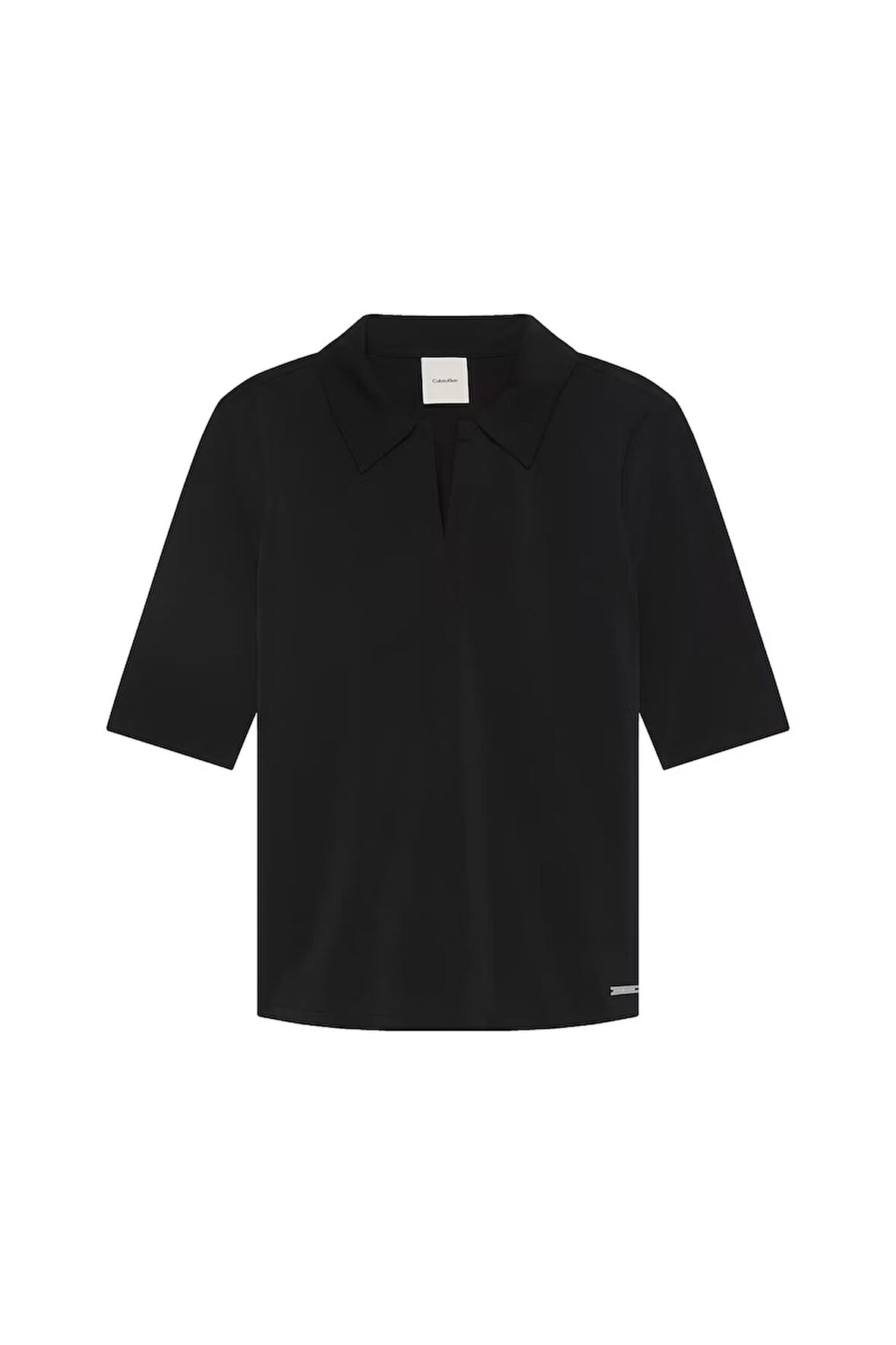 Kadın HS Crepe Jersey Polo T-Shirt - Siyah | S