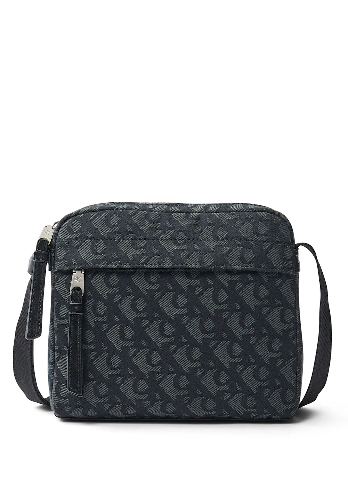 Calvin Klein Siyah Erkek Postacı Çantası SLOUCHED MONOGRAM MINI ZIP FLIGH
