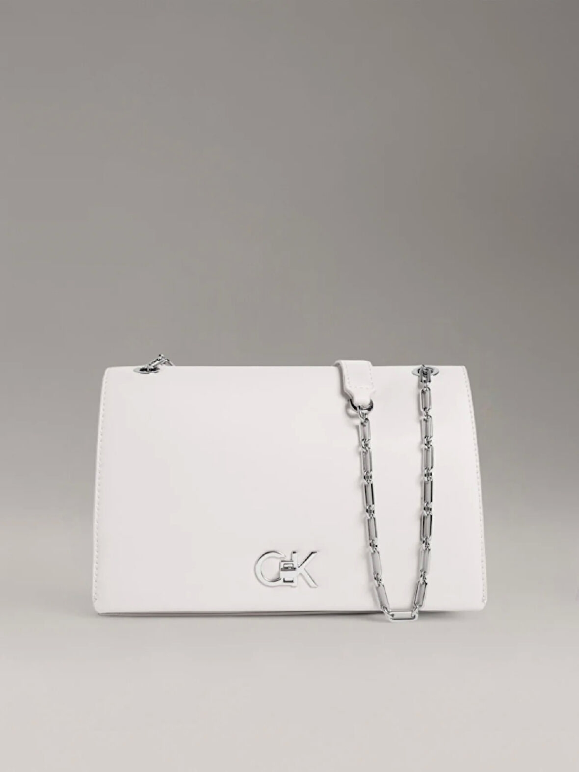 Calvin Klein CK RE-LOCK MEDIUM CHAIN Kadın Beyaz Çanta LV04F3104G-FUP