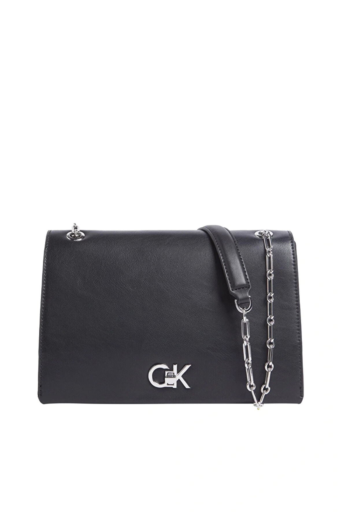 Calvin Klein CK RE-LOCK MEDIUM CHAIN Kadın Siyah Çanta LV04F3104G-UB1