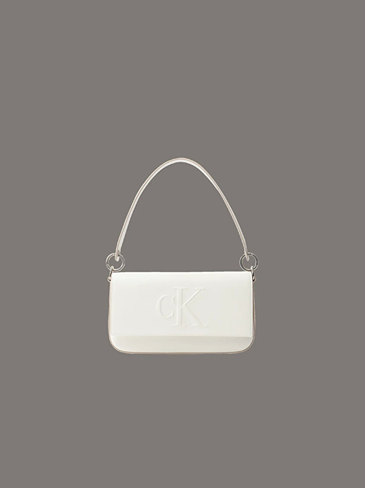 Calvin Klein Jeans SCULPTED FLAP SHOULDER POUCH25 Kadın Beyaz Omuz Çantası LV04K3148G-FUP